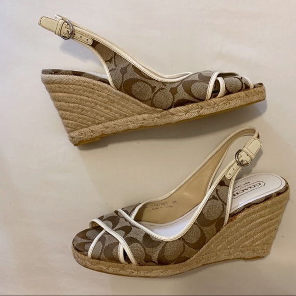 Coach Shoes - Coach Kara Signature Wedge Espadrille Sandals
